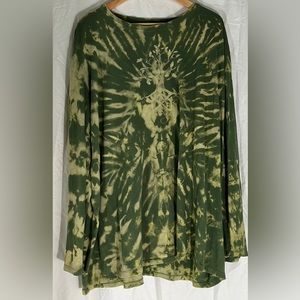 Bamboo & Organic Cotton Blend Reverse Dyed Tree of Life Bamboo Long Sleeve Tee